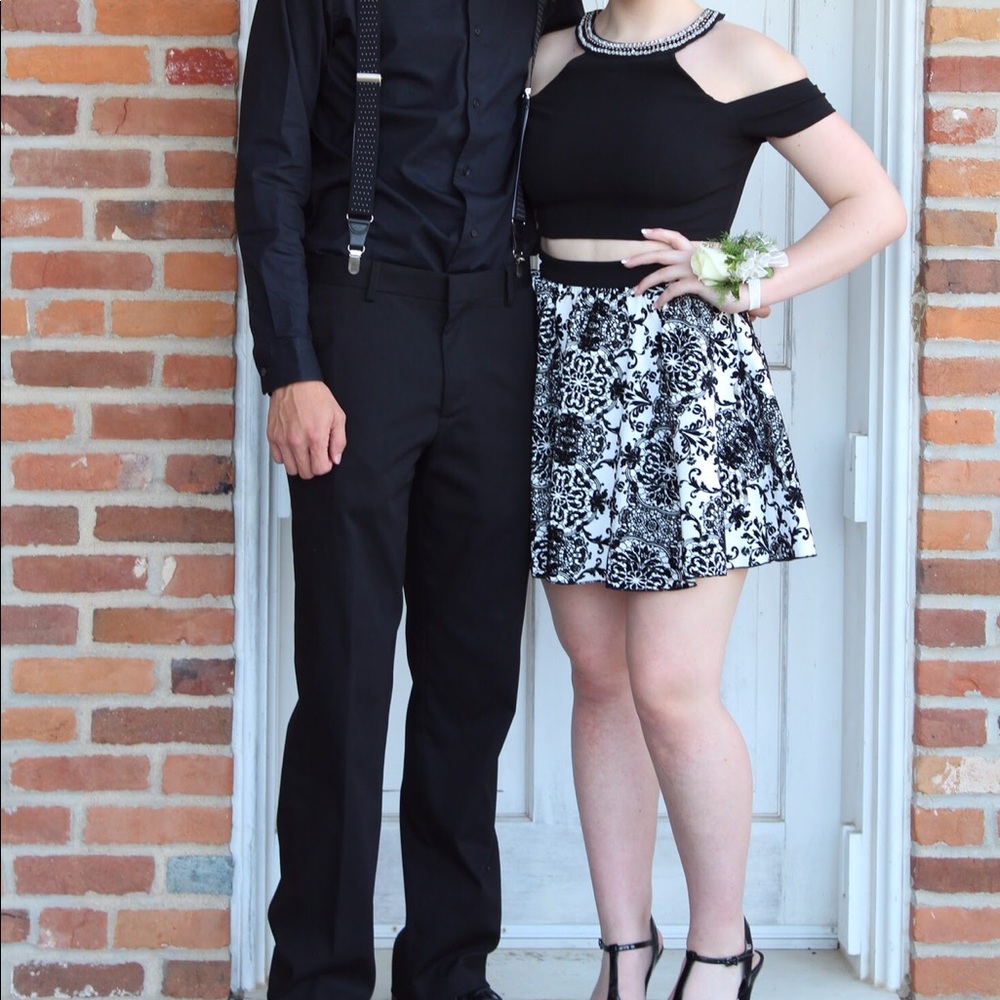 Black and white homecoming dress